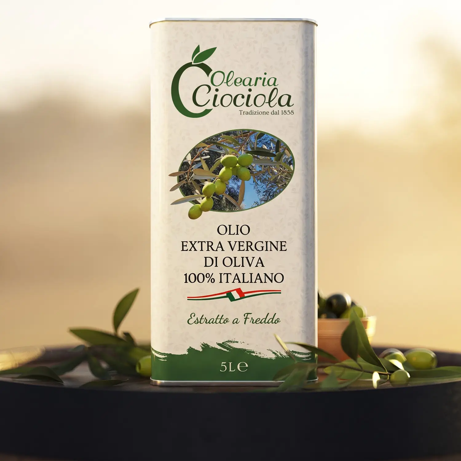extra vergine 100% italiano - lattina 5 litri - olearia ciociola