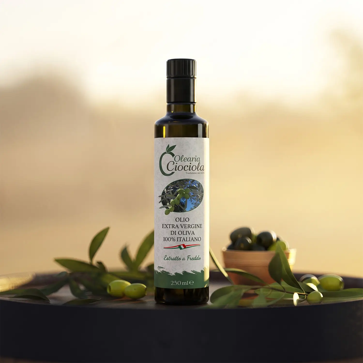 extra vergine 100% italiano - bottiglia 250ml - olearia ciociola